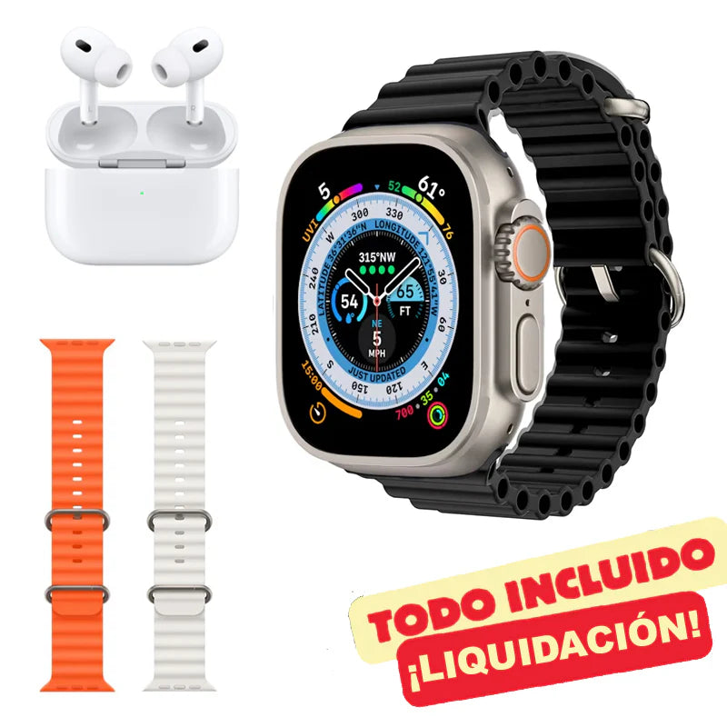 Reloj Inteligente Series 10 Ultra + 2 Correas + Auriculares ProAir Gratis