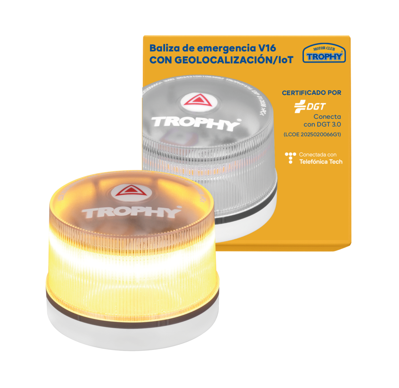 Baliza Luz Emergencia V16 Homologada DGT 3.0 con Geolocalización - TrophyPro™